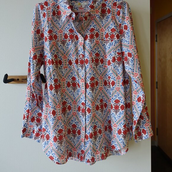 Boden linen shirt Ivory, Poppy Bloom 4P 4 petite - Picture 13 of 16